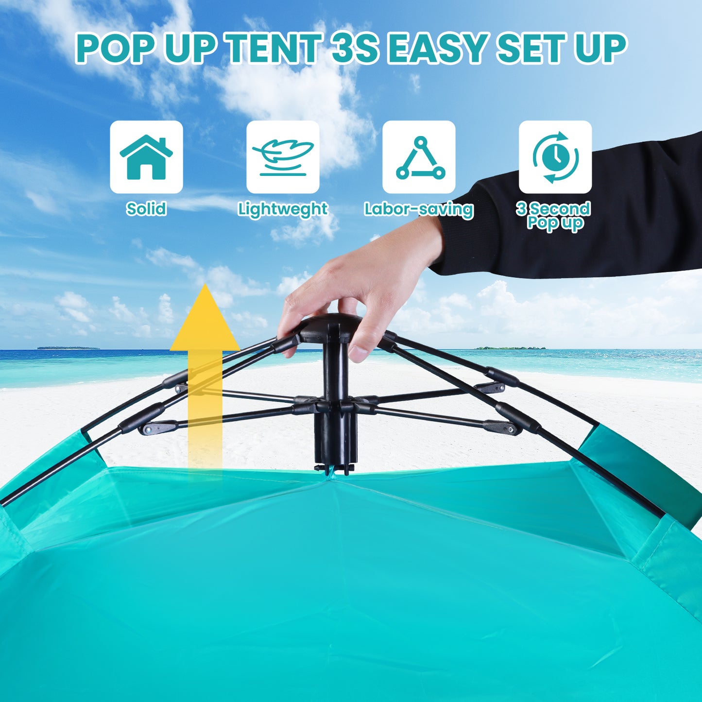 WARMTUYO Automatische Instant Pop Up Strandzelt