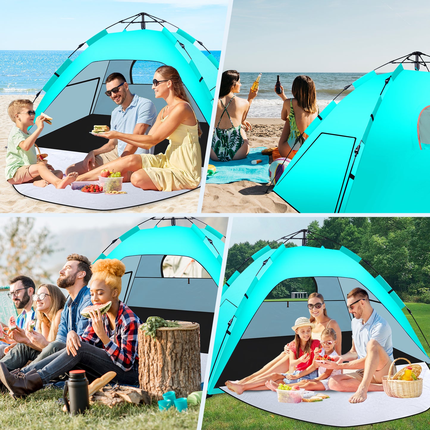 WARMTUYO Automatische Instant Pop Up Strandzelt