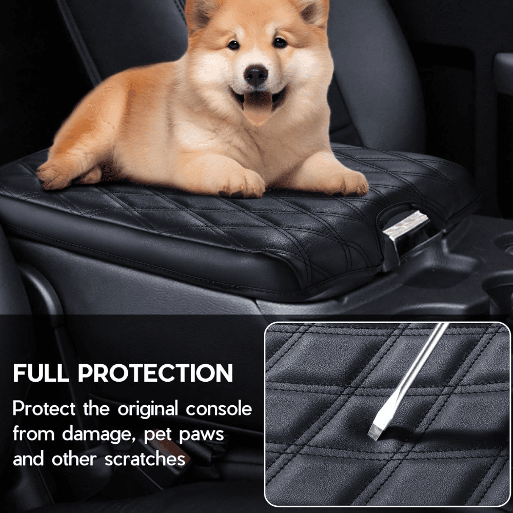 Center Console Cover Armrest Cover Compatible with 2013-2018 Ram 1500&2013-2024 Dodge Ram 2500/3500/1500 Classic Model, Leather Arm Rest Covering for Car