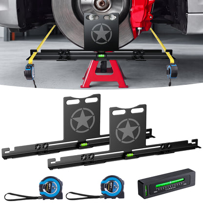 DIAMOOKY Wheel Alignment Tool Plates Kit (2 PCS) - Fast Toe Alignment Tool Without Removing Calipers, Includes 2 Measuring Tapes, Universal Fit for Most Cars, SUVs, & Light Trucks, Star