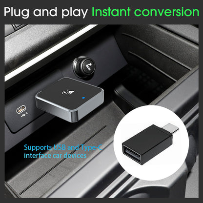 DIAMOOKY Mini Wireless CarPlay Adapter for iPhone & Android Auto, 2 in 1 Bluetooth Dongle Plug & Play with Fast Stable Connection, Converts Wired to Wireless Car Play Adapter