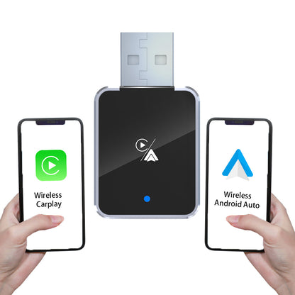 DIAMOOKY Mini Wireless CarPlay Adapter for iPhone & Android Auto, 2 in 1 Bluetooth Dongle Plug & Play with Fast Stable Connection, Converts Wired to Wireless Car Play Adapter