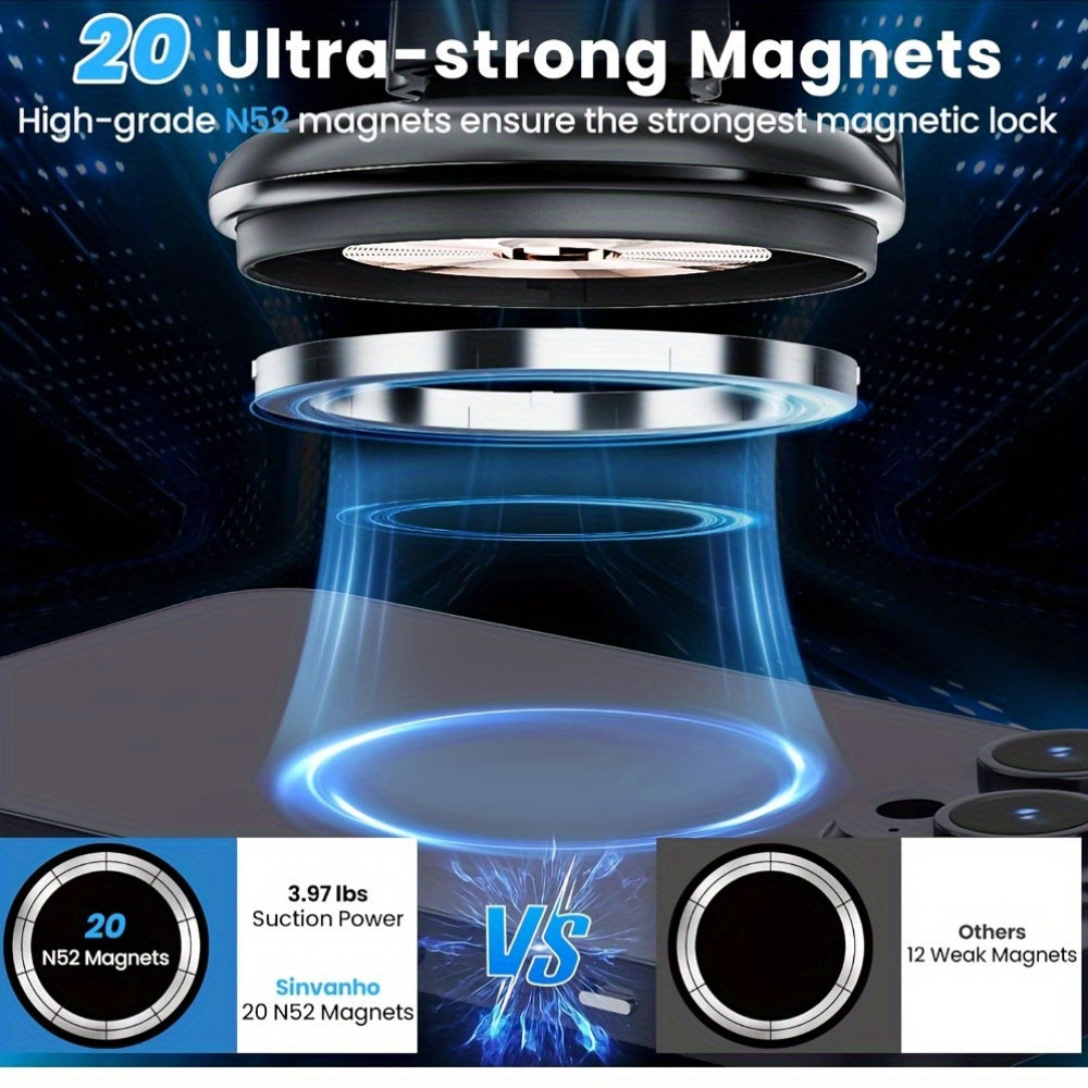DIAMOOKY Magnetic Cup Holder Phone Mount for Magsafe Wireless Car Mount Charger 15W Cell Phone Stand with Adjustable Height for iPhone 12-16 Series, Flexible Tube