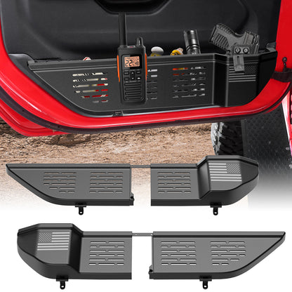 DIAMOOKY Front Door Pocket Storage Boxes for Jeep Wrangler JL JLU 4XE 2018-2026 & Gladiator JT 2020-2026, Plastic Door Organizer Molle Panel Accessories (2PCS, Not for Power Seats)