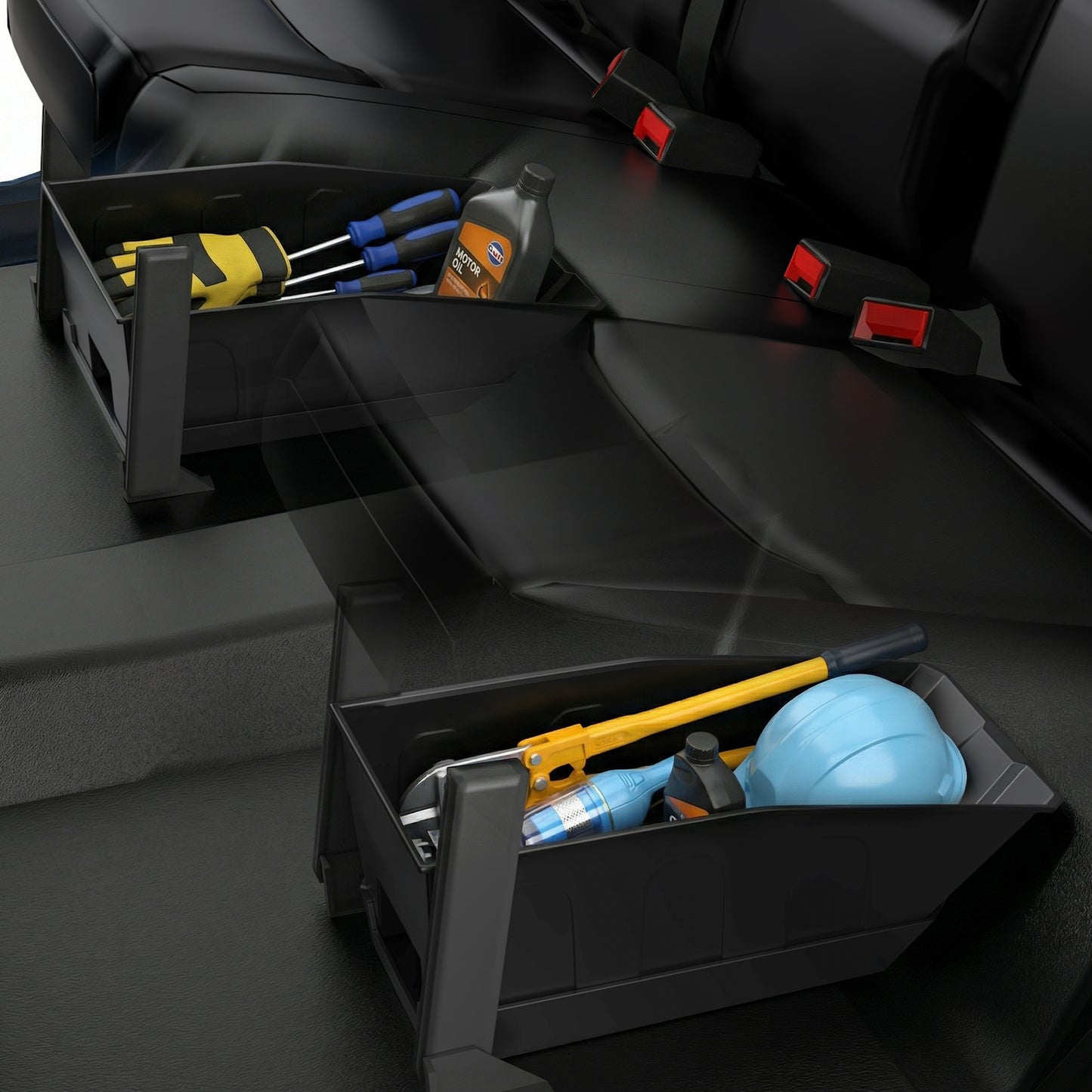 DIAMOOKY Rear Under Seat Storage Box for Jeep Wrangler JL JLU 4-Door (2018-2026) Accessories | Under Back Seat Organizer Tray Tool Case ( NOT for 2-Door, 4xe & Gladiator JT)