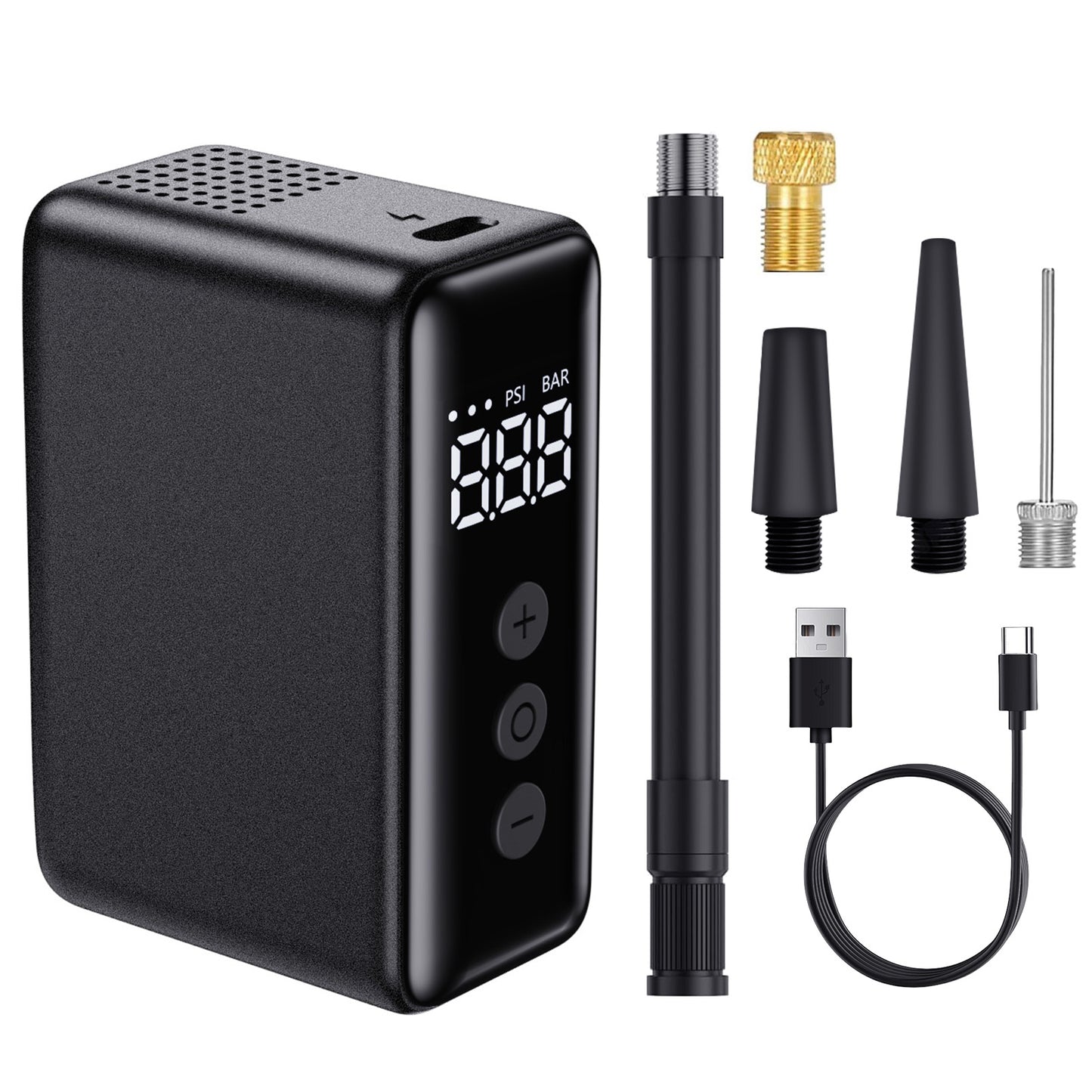 WARMTUYO Electric Mini Bike Air Pump with 120 PSI Pressure Gauge