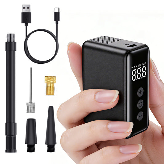 WARMTUYO Electric Mini Bike Air Pump with 120 PSI Pressure Gauge