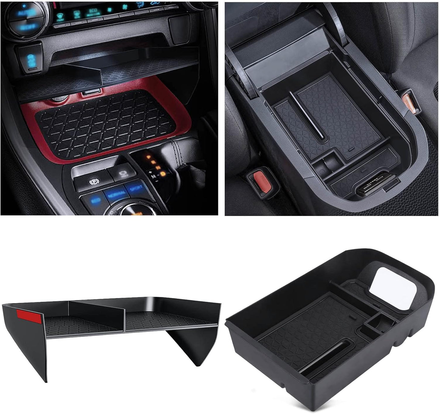 DIAMOOKY Center Console Organizer for Toyota RAV4 (2019-2025) Accessories | Upgraded Gear Shift Storage Tray & Secondary Insert Divider Box - 2 PCS Set