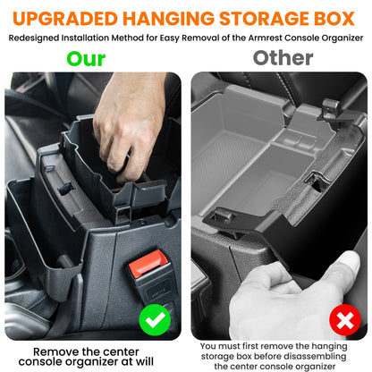 DIAMOOKY 4PCS Center Console Organizer for Jeep Wrangler JL JLU 4xe 2018-2025 & Gladiator JT 2020-2025 Accessories Gear Shift Side Tray Hanging Armrest Storage Box (Not for JK/JKU)