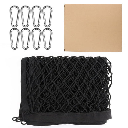 DIAMOOKY 7ft x 7ft Truck Bed Net, Universal Adjustable Elastic Mesh Organizer, Heavy Duty Cargo Net for Pickup Truck Bed, with 8 Hooks - Doube Layer