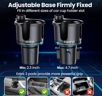 DIAMOOKY Magnetic Cup Holder Phone Mount for Magsafe Wireless Car Mount Charger 15W Cell Phone Stand with Adjustable Height for iPhone 12-16 Series