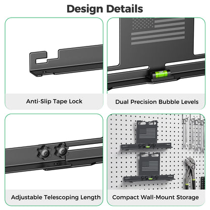 DIAMOOKY Wheel Alignment Tool Plates Kit (2 PCS) - Fast Toe Alignment Tool Without Removing Calipers, Includes 2 Measuring Tapes, Universal Fit for Most Cars, SUVs, & Light Trucks, Flag