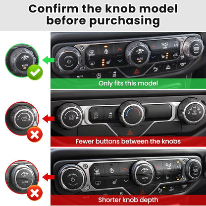 DIAMOOKY Jeep Wrangler & Gladiator Accessories Metal Button Knob Cover, Window Switch Button Cover Volume Radio Air Conditioner Headlight Switch Knob Cover, 8PCS, Red
