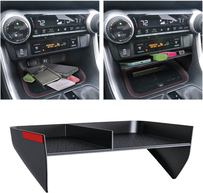 DIAMOOKY Center Console Organizer for Toyota RAV4 (2019-2025) Accessories | Upgraded Gear Shift Storage Tray & Secondary Insert Divider Box - 2 PCS Set