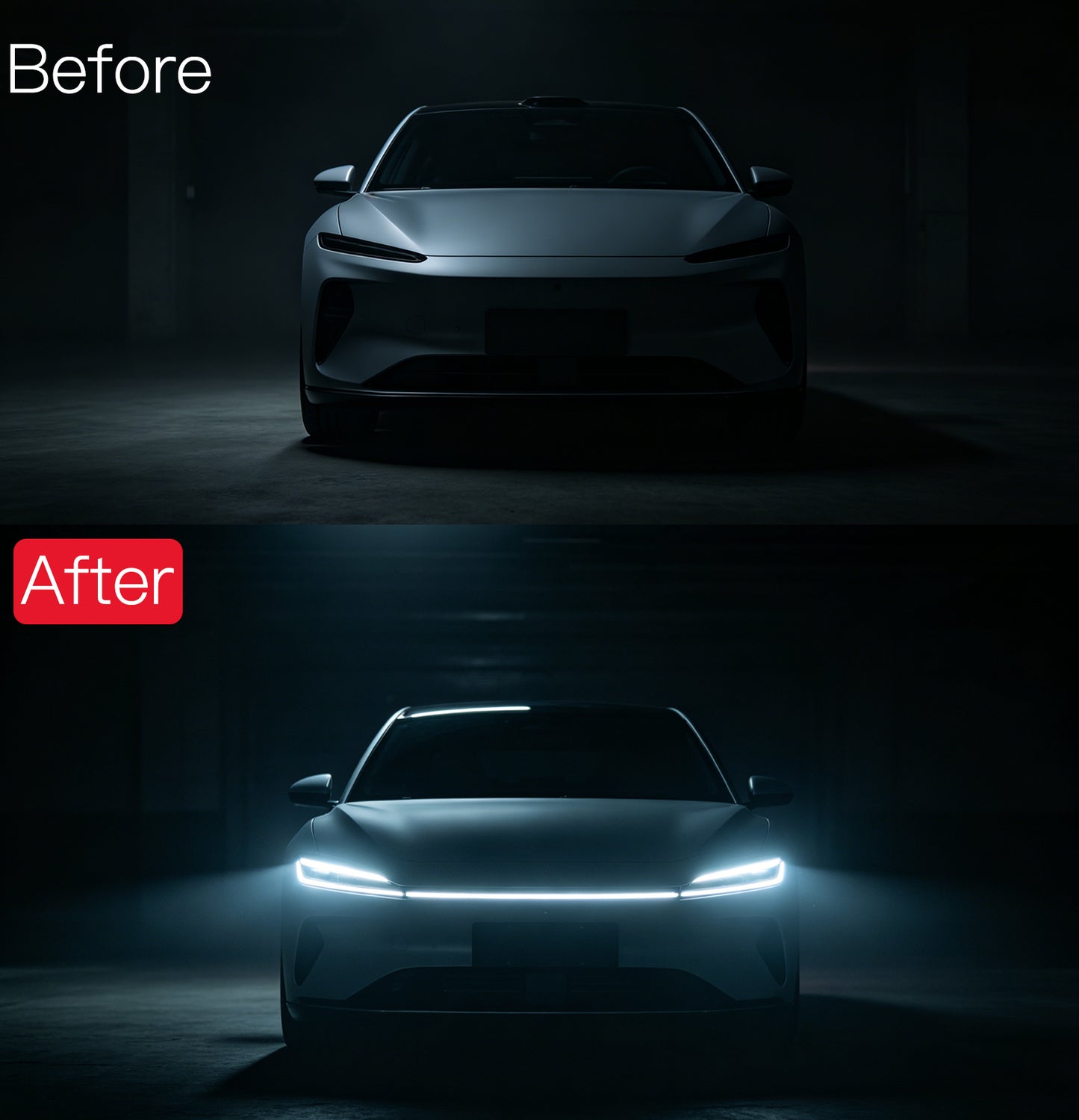 DIAMOOKY 70" LED Hood Light Strip, White Dynamic Scan DRL Engine Hoodbeam Kit | Flexible IP68 Waterproof Daytime Running Lights, Universal Fit for Cars, SUVs & Trucks