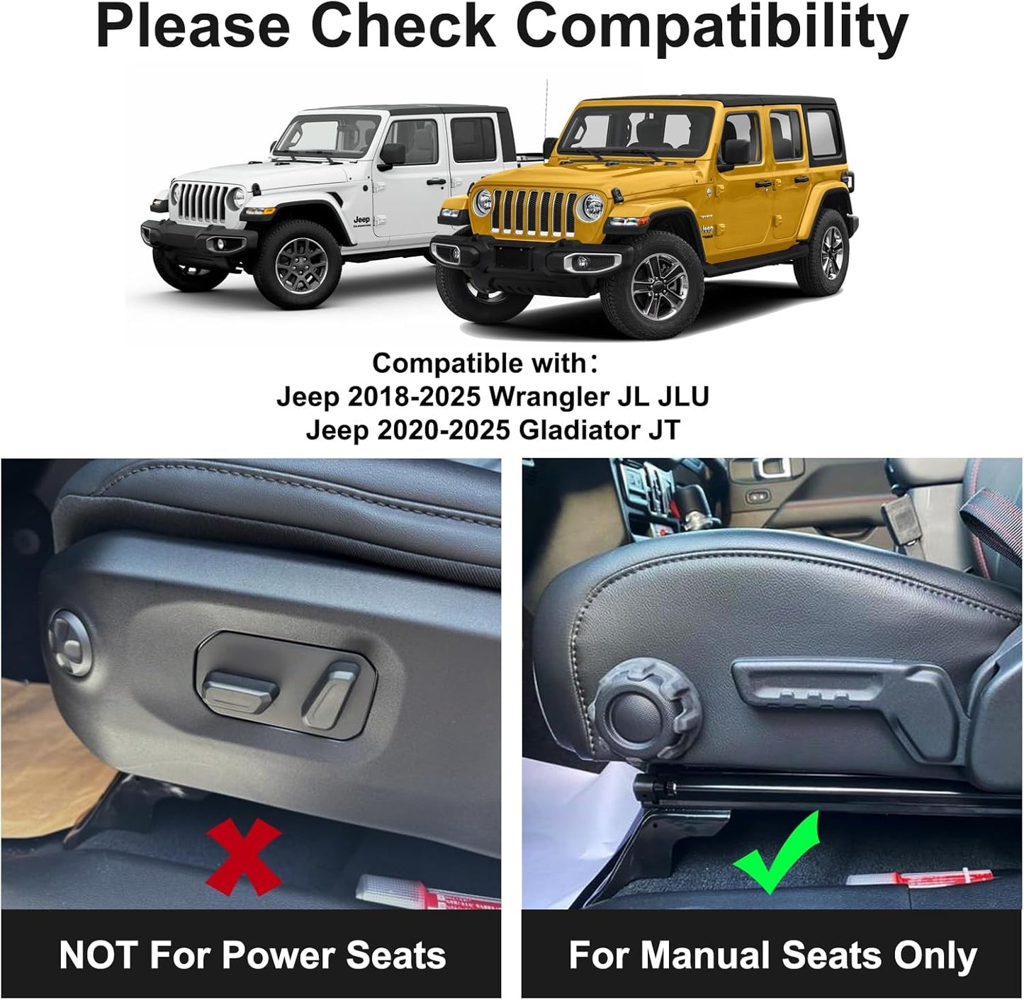 DIAMOOKY Jeep Wrangler & Gladiator Accessories 2PCS Front Under Seat Storage Bin & Center Console Hidden Organizer Box