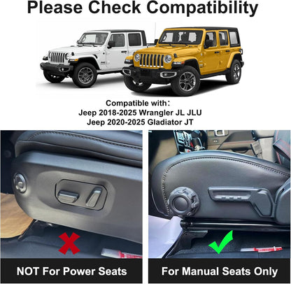 DIAMOOKY Jeep Wrangler & Gladiator Accessories 2PCS Front Under Seat Storage Bin & Center Console Hidden Organizer Box