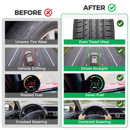 DIAMOOKY Wheel Alignment Tool Plates Kit (2 PCS) - Fast Toe Alignment Tool Without Removing Calipers, Includes 2 Measuring Tapes, Universal Fit for Most Cars, SUVs, & Light Trucks, Star