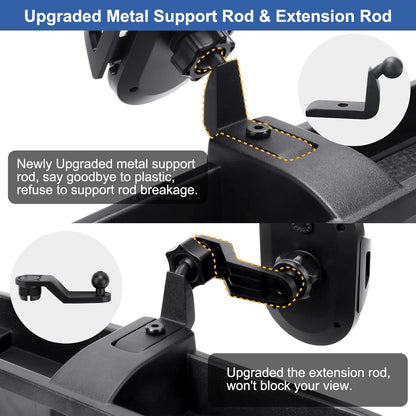 DIAMOOKY Phone Mount for 2018-2023 Jeep Wrangler JL JLU & Gladiator JT, Phone Holder Dash Tray System Kit with Metal Rod Extension Arm 360° Adjustable
