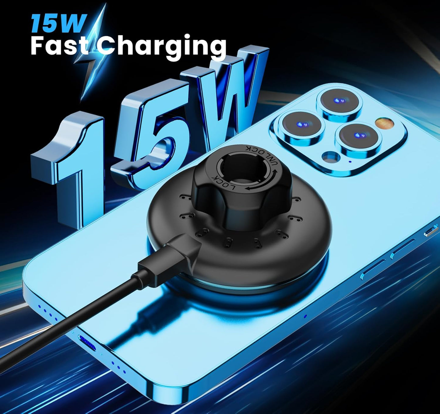 DIAMOOKY Magnetic Cup Holder Phone Mount for Magsafe Wireless Car Mount Charger 15W Cell Phone Stand with Adjustable Height for iPhone 12-16 Series