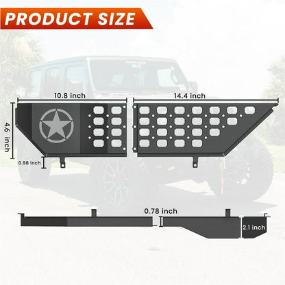 DIAMOOKY Front Door Pocket Storage Box for Jeep Wrangler JL JLU 4XE 2018-2025 & Gladiator JT 2020-2022 2023 2024 2025, 2PCS - Front Door Star