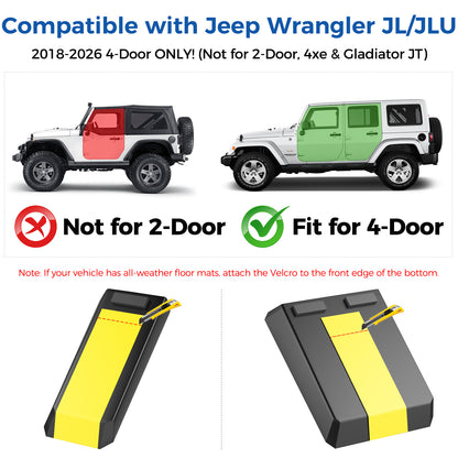 DIAMOOKY Rear Under Seat Storage Box for Jeep Wrangler JL JLU 4-Door (2018-2026) Accessories | Under Back Seat Organizer Tray Tool Case ( NOT for 2-Door, 4xe & Gladiator JT)