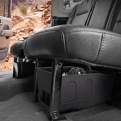 DIAMOOKY Rear Under Seat Storage Organizer Tray for Jeep Wrangler JK JKU 4-Door 2011-2017 - Under Back Seat Cargo Gear Storage Box Accessories (Fits 4-Dr Only)