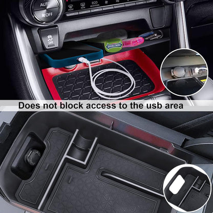 DIAMOOKY Center Console Organizer for Toyota RAV4 (2019-2025) Accessories | Upgraded Gear Shift Storage Tray & Secondary Insert Divider Box - 2 PCS Set
