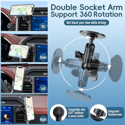 DIAMOOKY Magnetic Phone Mount for Ford F150 (2021-2026), F-150 Lightning & Super Duty (2023-2026) | Car Air Vent Metal Cell Phone Holder Bracket, Compatible with iPhone, Samsung & All Smartphones