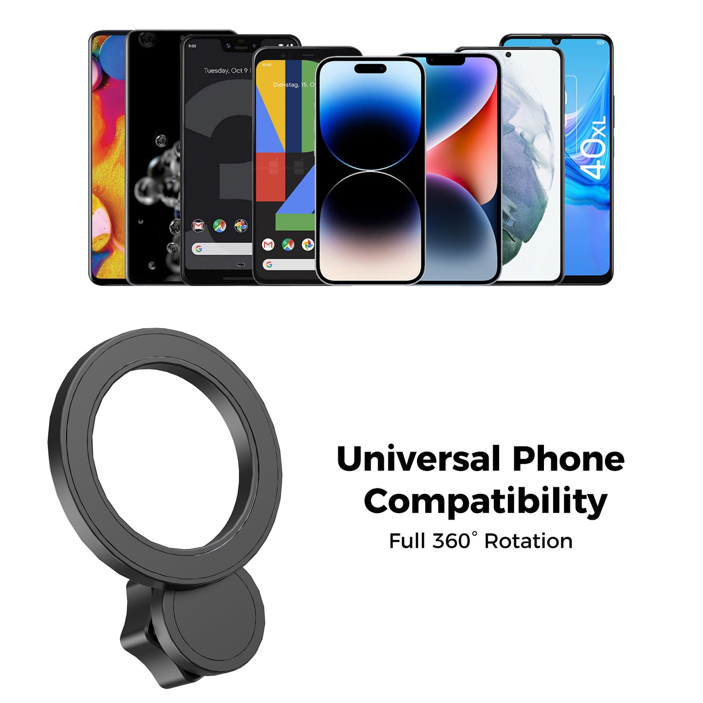 DIAMOOKY 2026 Magnetic Cup Holder Phone Mount for MagSafe, Hands-Free Adjustable Car Phone Holder Compatible with iPhone 17 16 15 14 13 12 Pro Max, Samsung & All Phones