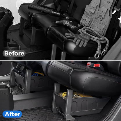 DIAMOOKY Rear Under Seat Storage Organizer Tray for Jeep Wrangler JK JKU 4-Door 2011-2017 - Under Back Seat Cargo Gear Storage Box Accessories (Fits 4-Dr Only)