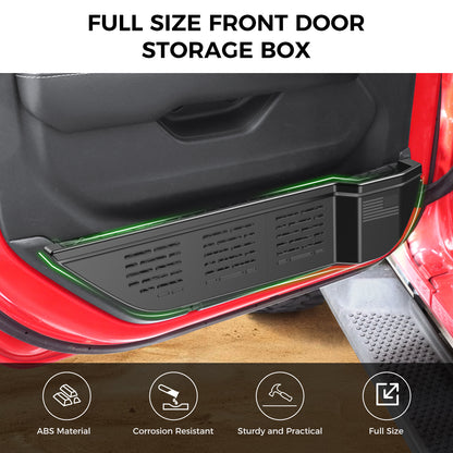 DIAMOOKY Front Door Pocket Storage Boxes for Jeep Wrangler JL JLU 4XE 2018-2026 & Gladiator JT 2020-2026, Plastic Door Organizer Molle Panel Accessories (2PCS, Not for Power Seats)