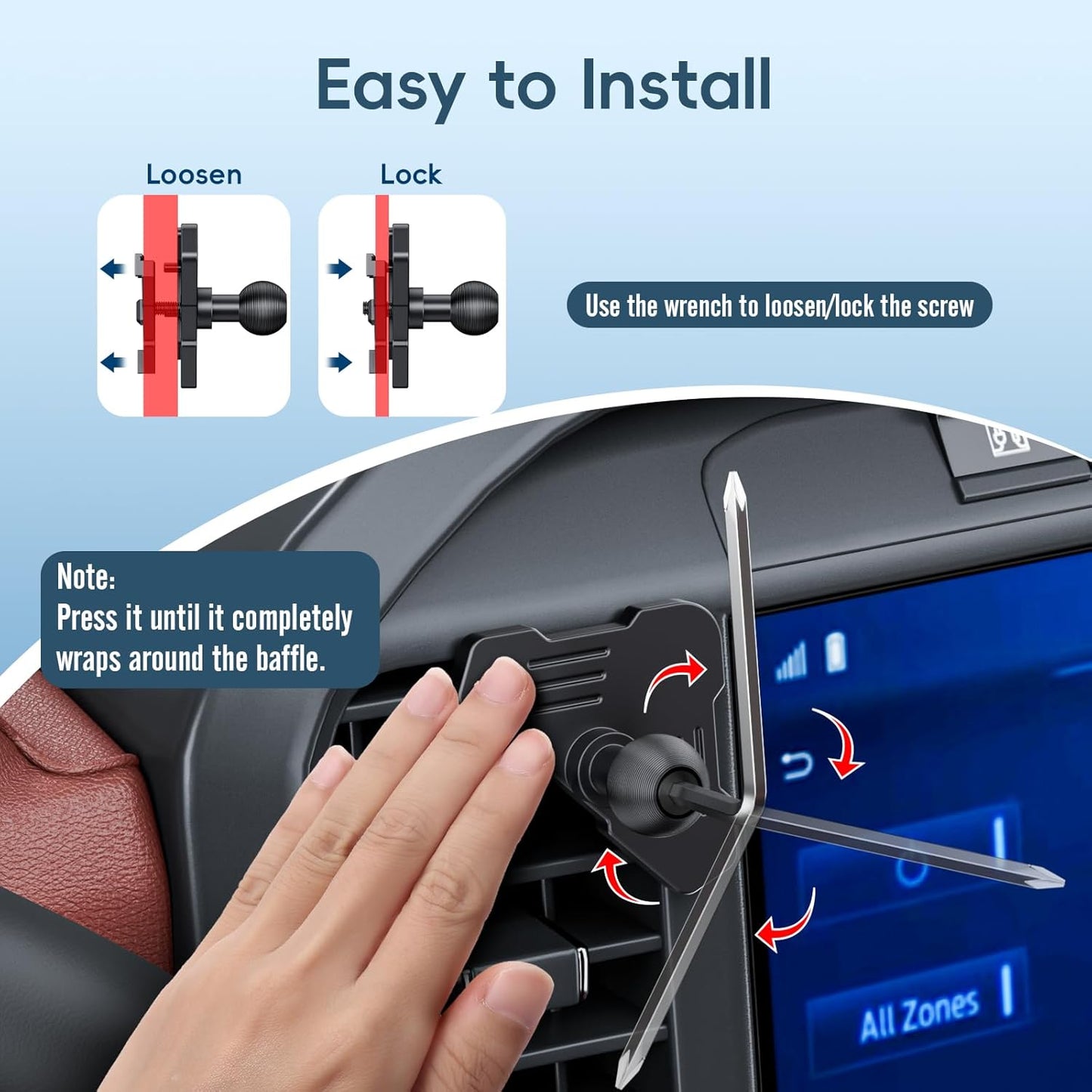 DIAMOOKY Magnetic Phone Mount for Ford F150 (2021-2026), F-150 Lightning & Super Duty (2023-2026) | Car Air Vent Metal Cell Phone Holder Bracket, Compatible with iPhone, Samsung & All Smartphones
