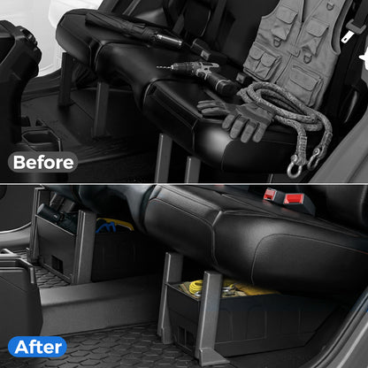 DIAMOOKY Rear Under Seat Storage Box for Jeep Wrangler JL JLU 4-Door (2018-2026) Accessories | Under Back Seat Organizer Tray Tool Case ( NOT for 2-Door, 4xe & Gladiator JT)