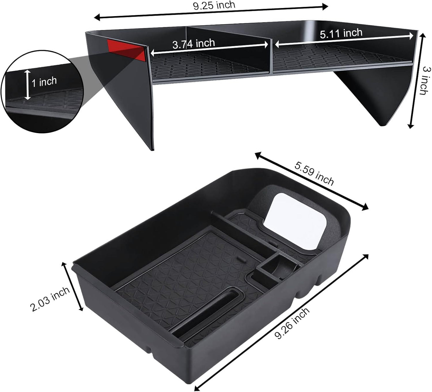 DIAMOOKY Center Console Organizer for Toyota RAV4 (2019-2025) Accessories | Upgraded Gear Shift Storage Tray & Secondary Insert Divider Box - 2 PCS Set