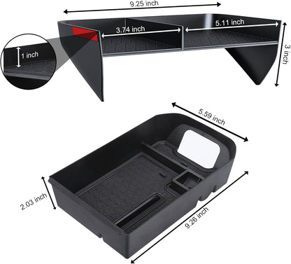 DIAMOOKY Center Console Organizer for Toyota RAV4 (2019-2025) Accessories | Upgraded Gear Shift Storage Tray & Secondary Insert Divider Box - 2 PCS Set
