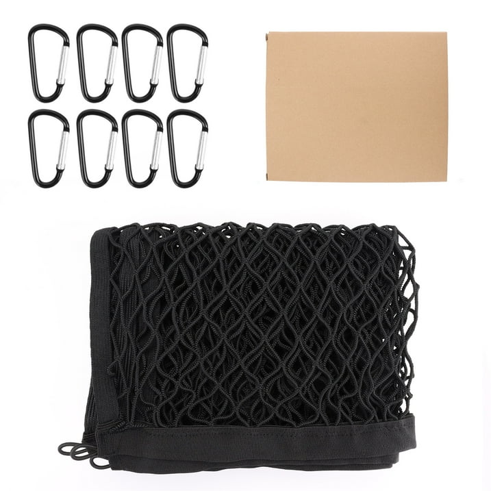DIAMOOKY 7ft x 7ft Truck Bed Net, Universal Adjustable Elastic Mesh Organizer, Heavy Duty Cargo Net for Pickup Truck Bed, with 8 Hooks - Single Layer