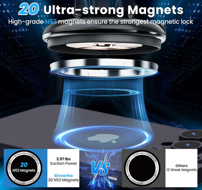 DIAMOOKY Magnetic Cup Holder Phone Mount for Magsafe Wireless Car Mount Charger 15W Cell Phone Stand with Adjustable Height for iPhone 12-16 Series