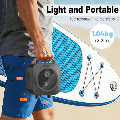 WARMTUYO 22PSI Electric SUP Air Pump 12V DC High Pressure for Paddleboards, Kayaks, Air Mattresses, Swimming Rings, Yoga Balls