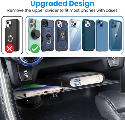 DIAMOOKY Center Console Organizer for Toyota RAV4 (2019-2025) Accessories | Upgraded Gear Shift Storage Tray & Secondary Insert Divider Box - 2 PCS Set