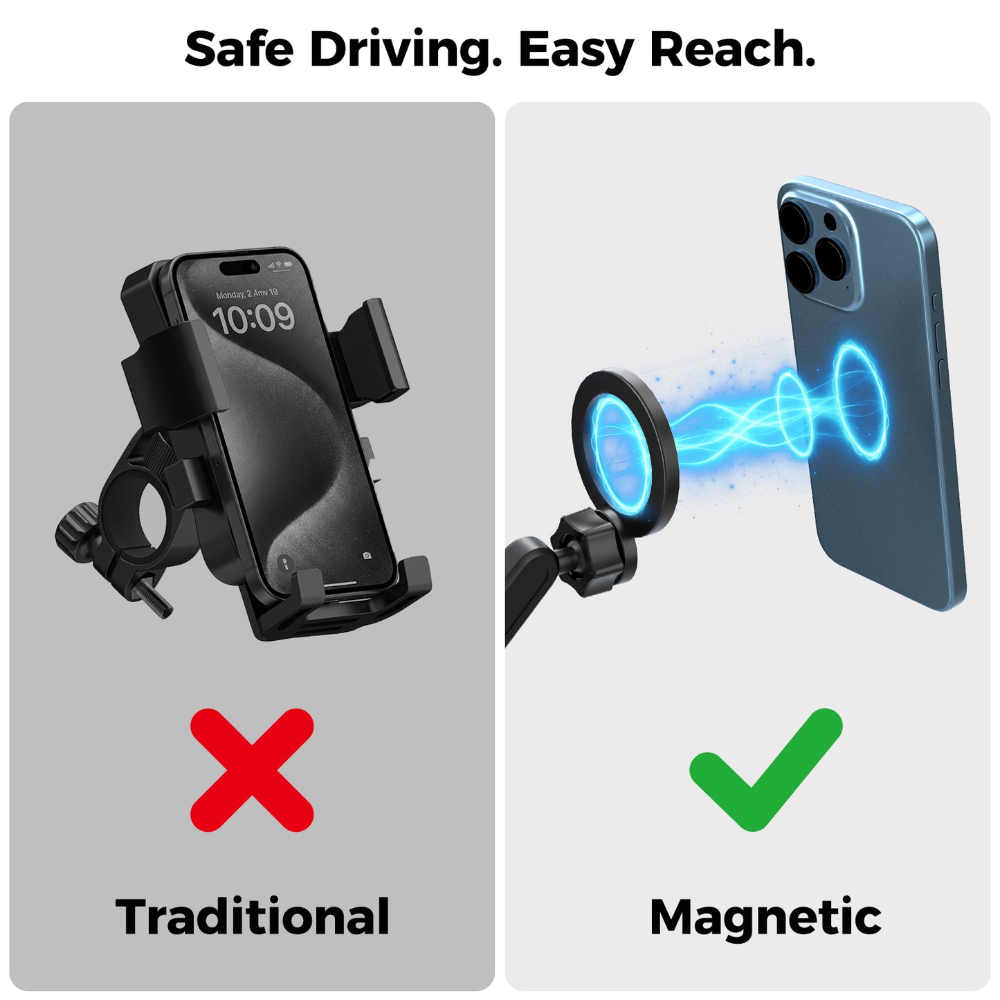 DIAMOOKY 2026 Magnetic Cup Holder Phone Mount for MagSafe, Hands-Free Adjustable Car Phone Holder Compatible with iPhone 17 16 15 14 13 12 Pro Max, Samsung & All Phones