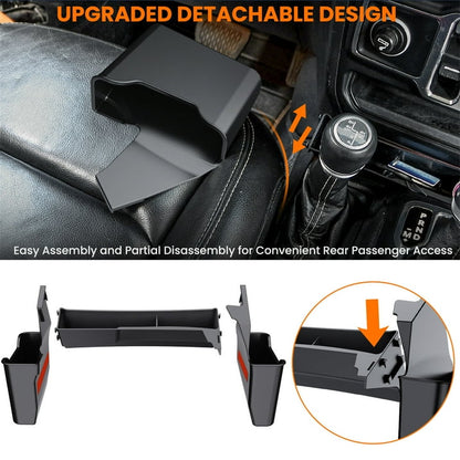 DIAMOOKY 4PCS Center Console Organizer for Jeep Wrangler JL JLU 4xe 2018-2025 & Gladiator JT 2020-2025 Accessories Gear Shift Side Tray Hanging Armrest Storage Box (Not for JK/JKU)