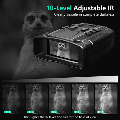 WARMTUYO Night Vision Binoculars, Infrared Night Vision Goggles with HD Video and Photo Modes, 32GB Card,with LED Flashlight for Camping & Security, Gifts for Men