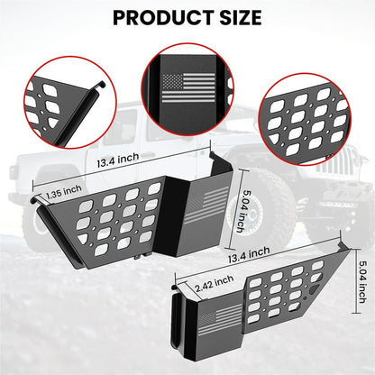 DIAMOOKY Rear Door Pocket Storage Box for Jeep Wrangler JL JLU 4XE 2018-2025 & Gladiator JT 2020-2022 2023 2024 2025, 2PCS - Rear Door Flag
