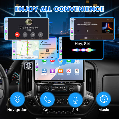 DIAMOOKY 2-in-1 Wireless CarPlay Adapter for Apple CarPlay & Android Auto, 2026 Plug & Play CarPlay Dongle Converts Wired to Wireless, Mini Bluetooth Car Play Adapter with Type-C Extension