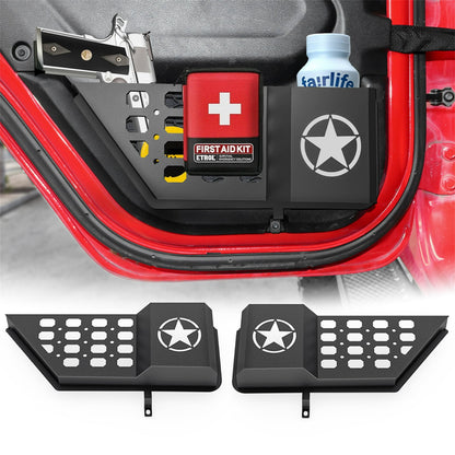 DIAMOOKY Rear Door Pocket Storage Box for Jeep Wrangler JL JLU 4XE 2018-2025 & Gladiator JT 2020-2022 2023 2024 2025, 2PCS - Rear Door Star