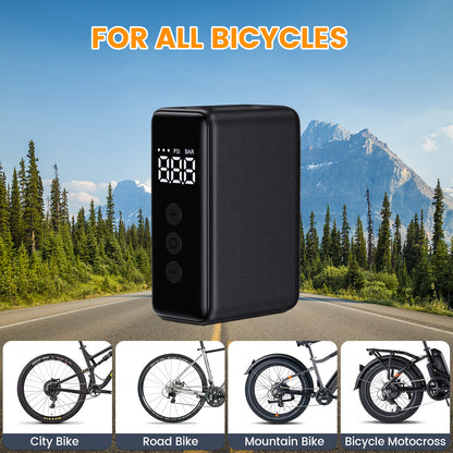 WARMTUYO Electric Mini Bike Air Pump with 120 PSI Pressure Gauge