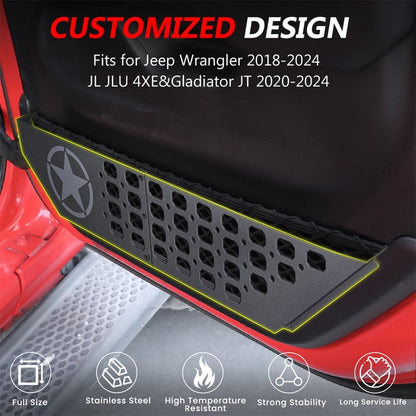 DIAMOOKY Front Door Pocket Storage Box for Jeep Wrangler JL JLU 4XE 2018-2025 & Gladiator JT 2020-2022 2023 2024 2025, 2PCS - Front Door Flat Star