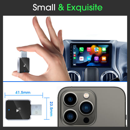 DIAMOOKY Mini Wireless CarPlay Adapter for iPhone & Android Auto, 2 in 1 Bluetooth Dongle Plug & Play with Fast Stable Connection, Converts Wired to Wireless Car Play Adapter
