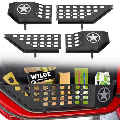 DIAMOOKY Front Door Pocket Storage Box for Jeep Wrangler JL JLU 4XE 2018-2025 & Gladiator JT 2020-2022 2023 2024 2025, 2PCS - Front Door Star